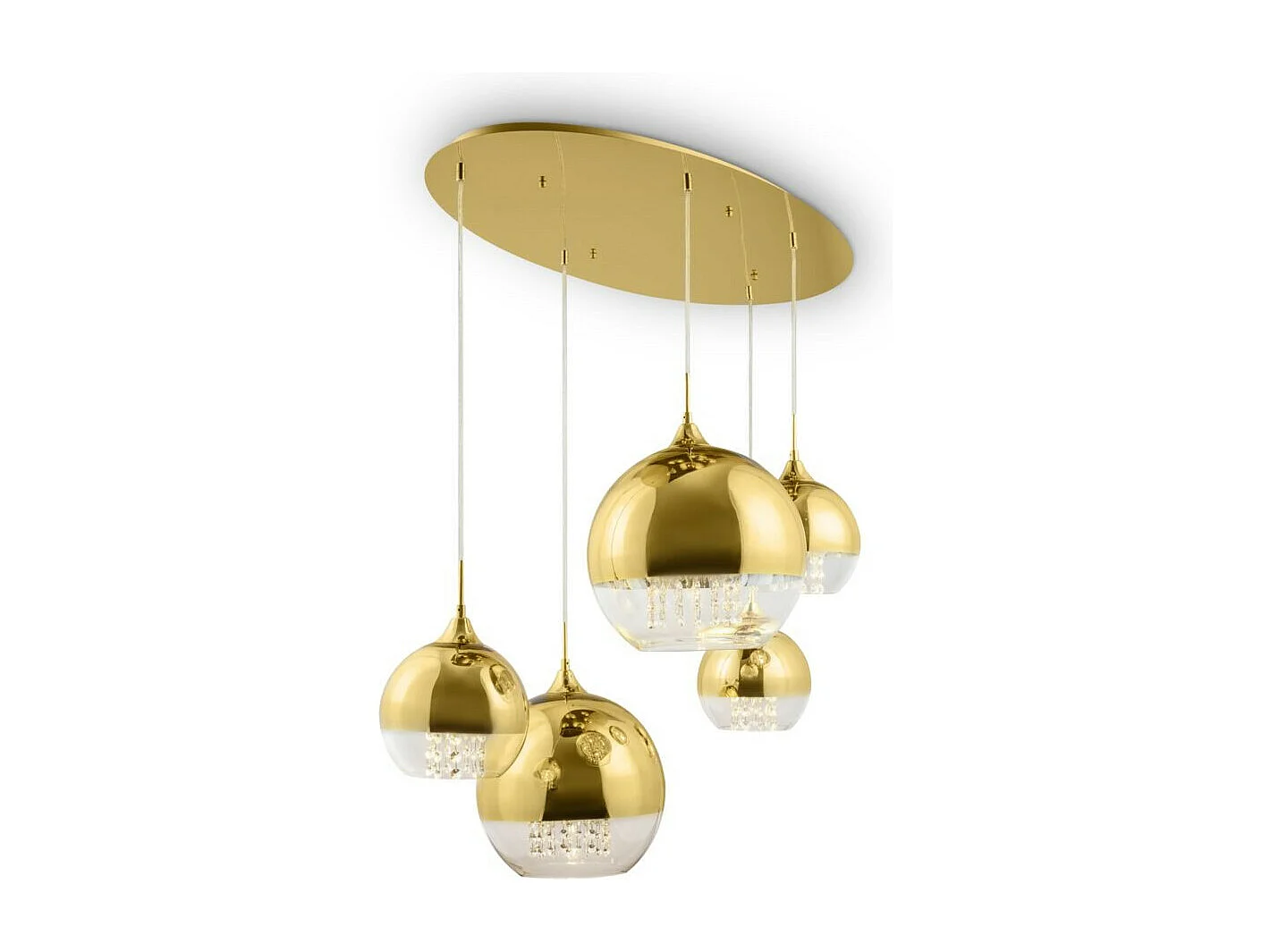 Maytoni Fermi Plafoniera moderna a sospensione a grappolo in oro a 5 luci Fermi