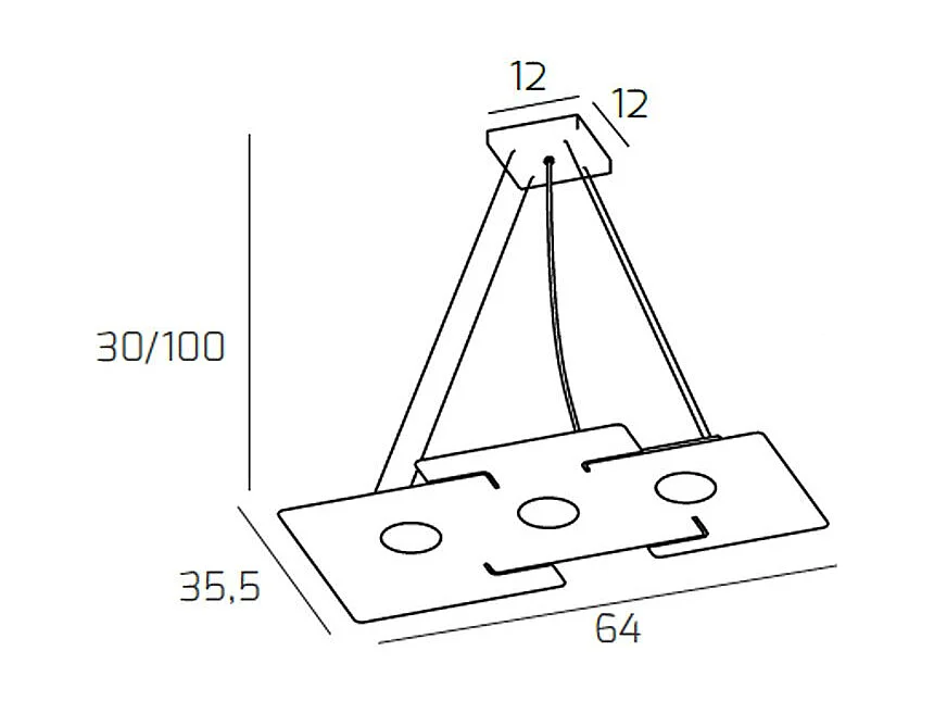 Echo Sospensione 3 Luci Bianco