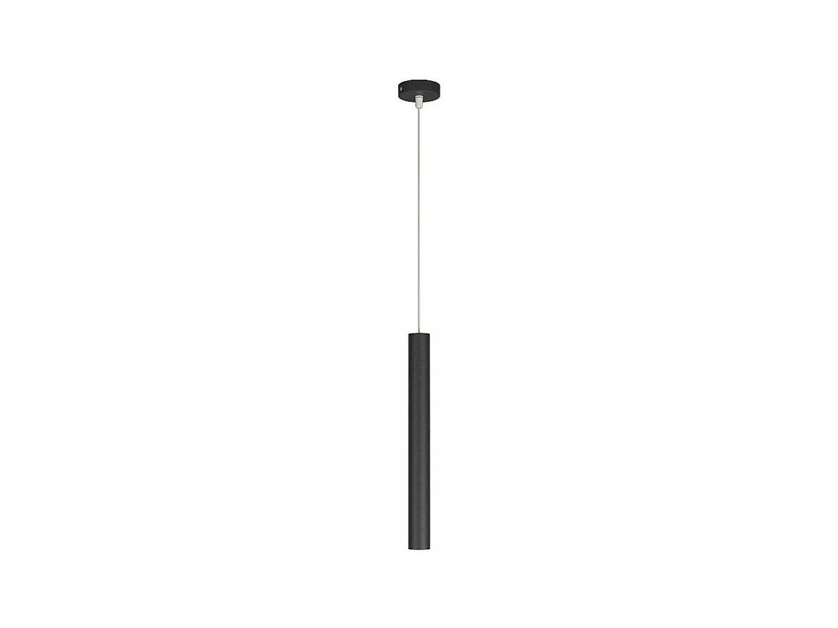 Round Tube Sospensione 1 Luce Nero Cavo Cm.250 Con Base
