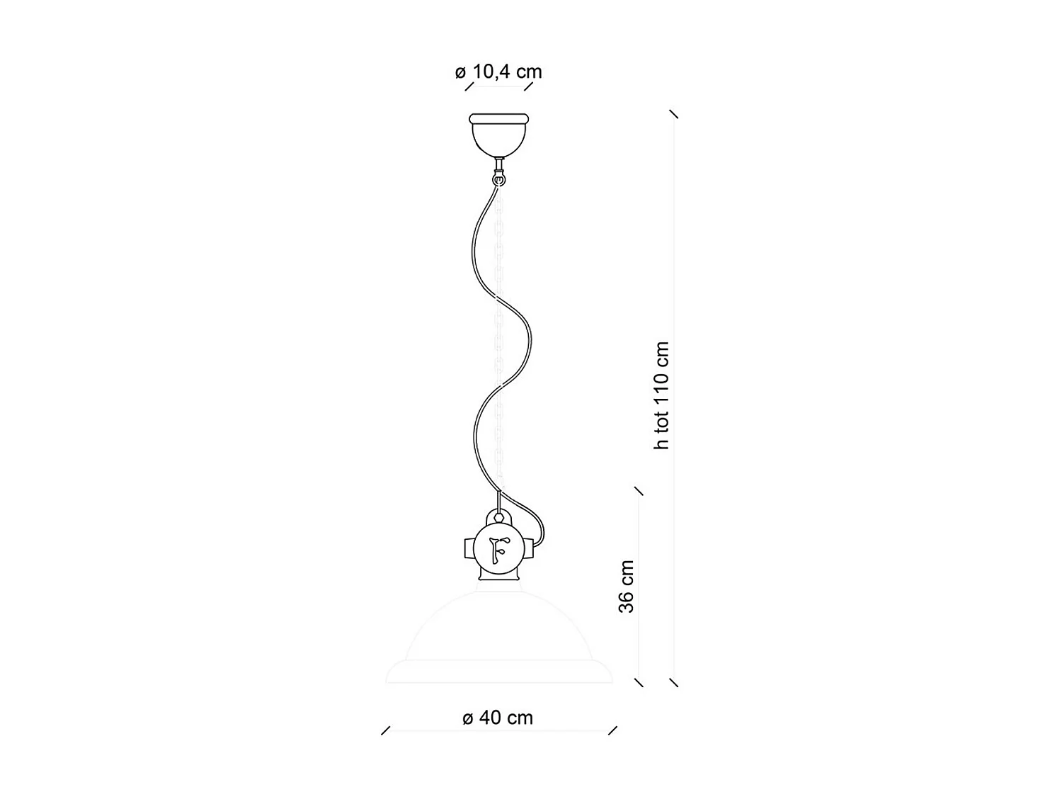 Lampadario Industrial Ferro E Ceramica Vintage Nero 1 Luce E27