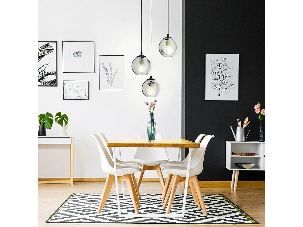 Lampadario Moderno Ariscani 3 Luci Pendenti Acciaio Nero