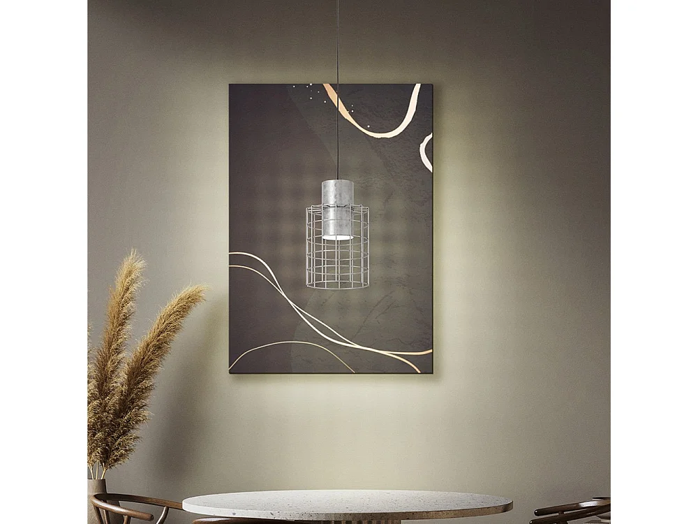 Lampadario Industrial Milligan 1 Luce Acciaio Grigio E Biancodiffusore Grigio