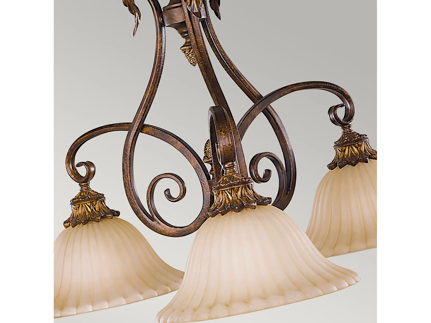 Lampadario Contemporaneo Sonoma Valley Acciaio Marrone Antico Vetro 3 Luci E27