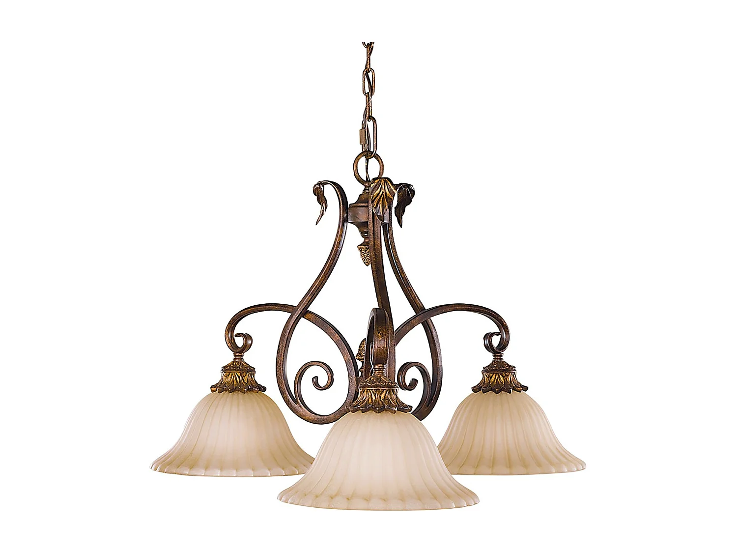 Lampadario Contemporaneo Sonoma Valley Acciaio Marrone Antico Vetro 3 Luci E27