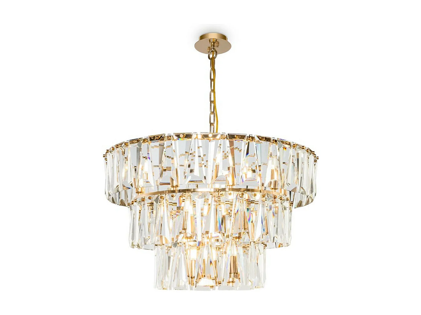 Maytoni Puntes Plafoniera a sospensione moderna Puntes 3 livelli 18 in oro chiaro