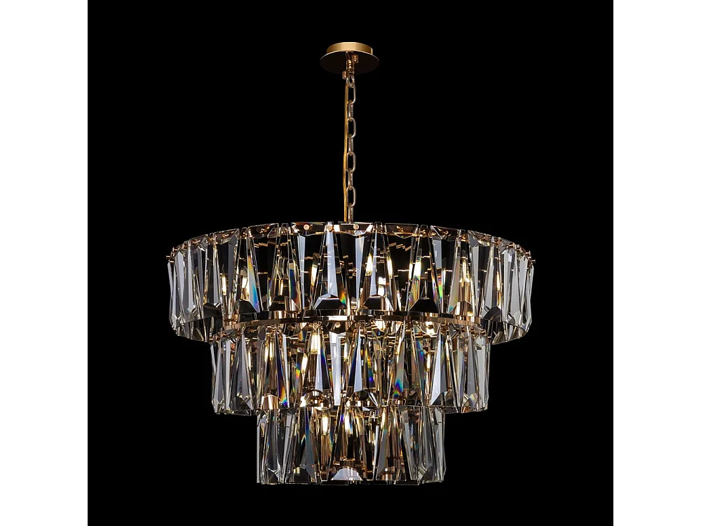 Maytoni Puntes Plafoniera a sospensione moderna Puntes 3 livelli 18 in oro chiaro