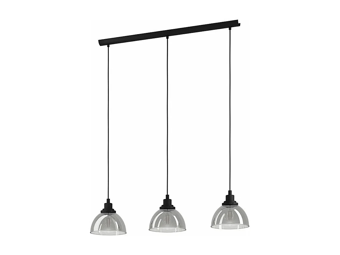 Lampadario Moderno Beleser 3 Luci Acciaio Nero