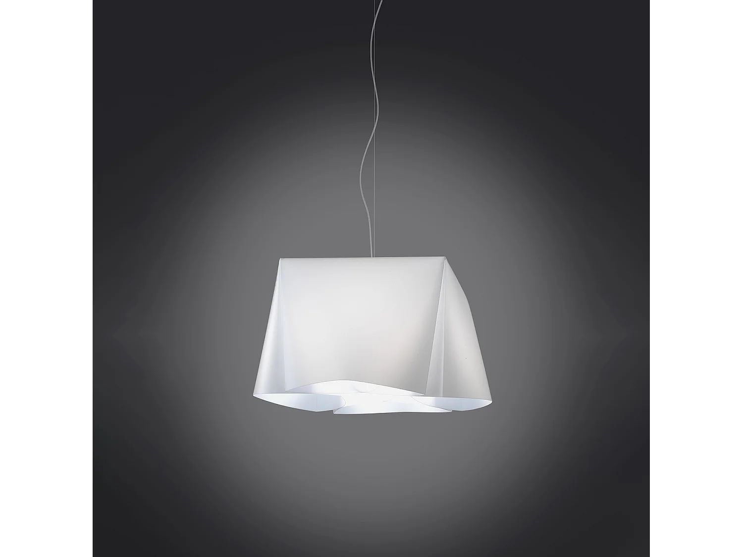 Sospensione Moderna Wanda Polilux ® Bianco E Metallo Cromo 1 Luce E27