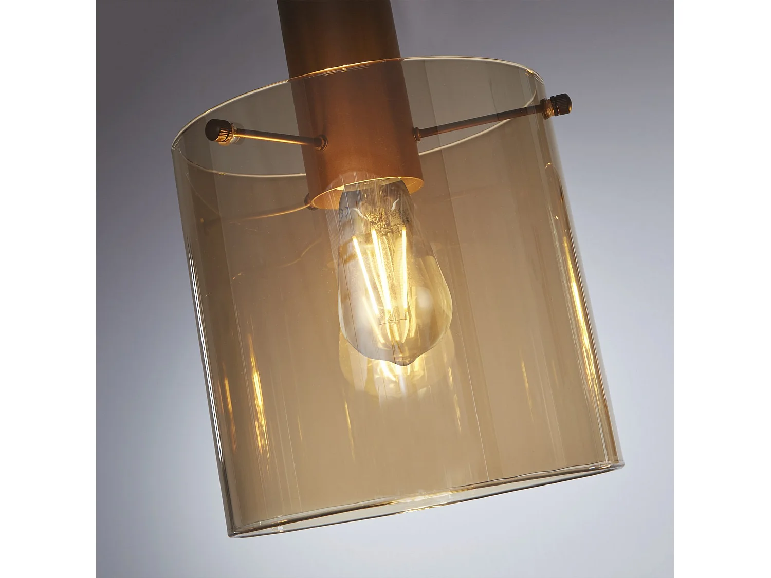 Lampadario Contemporaneo Svezia Acciaio Marrone Vetro 4 Luci E27