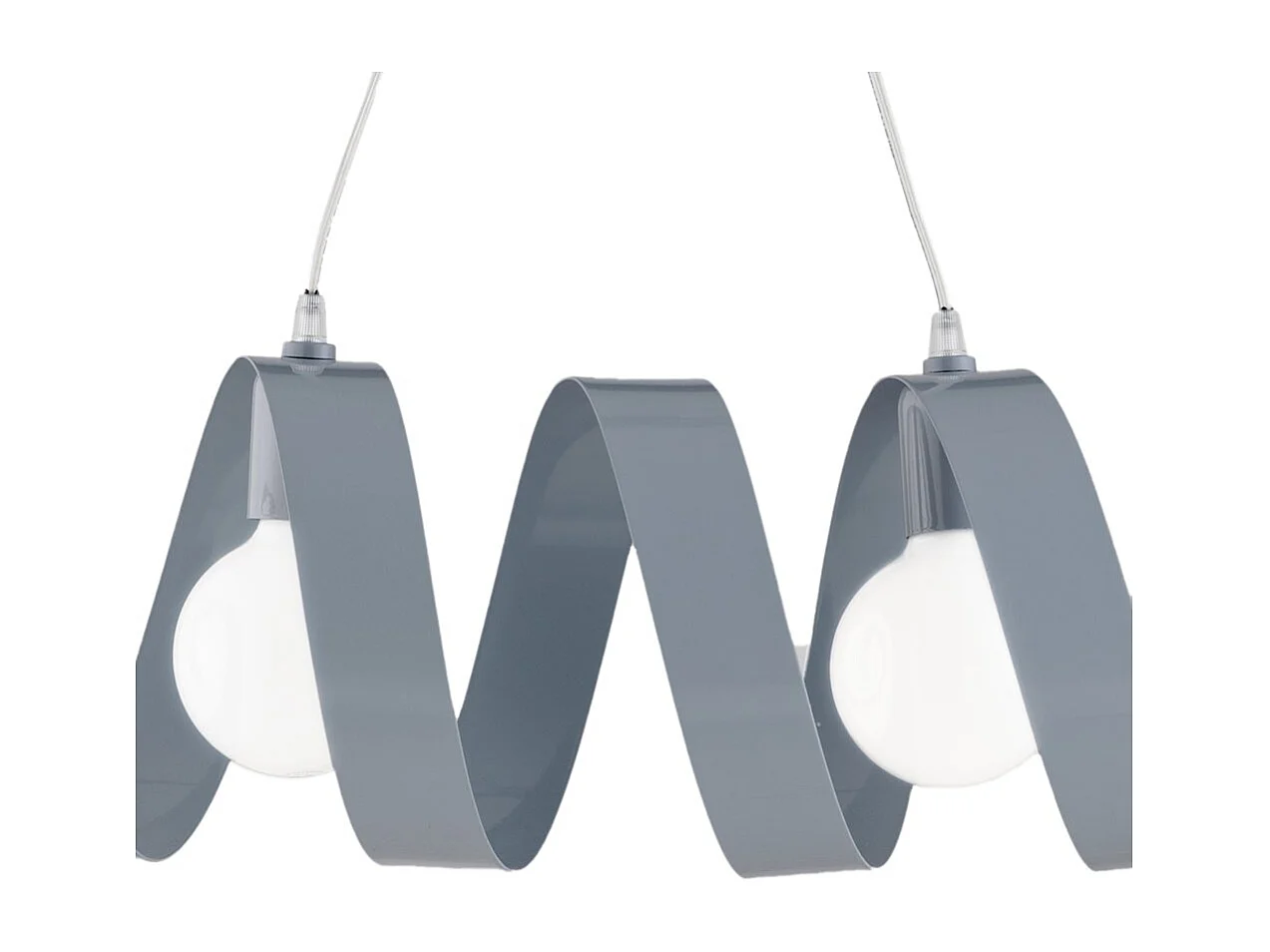 Helix Suspension en fer laqué gris mat avec câble électrique réglable 2 lumières L. 54 X 20 BL141-2-GR