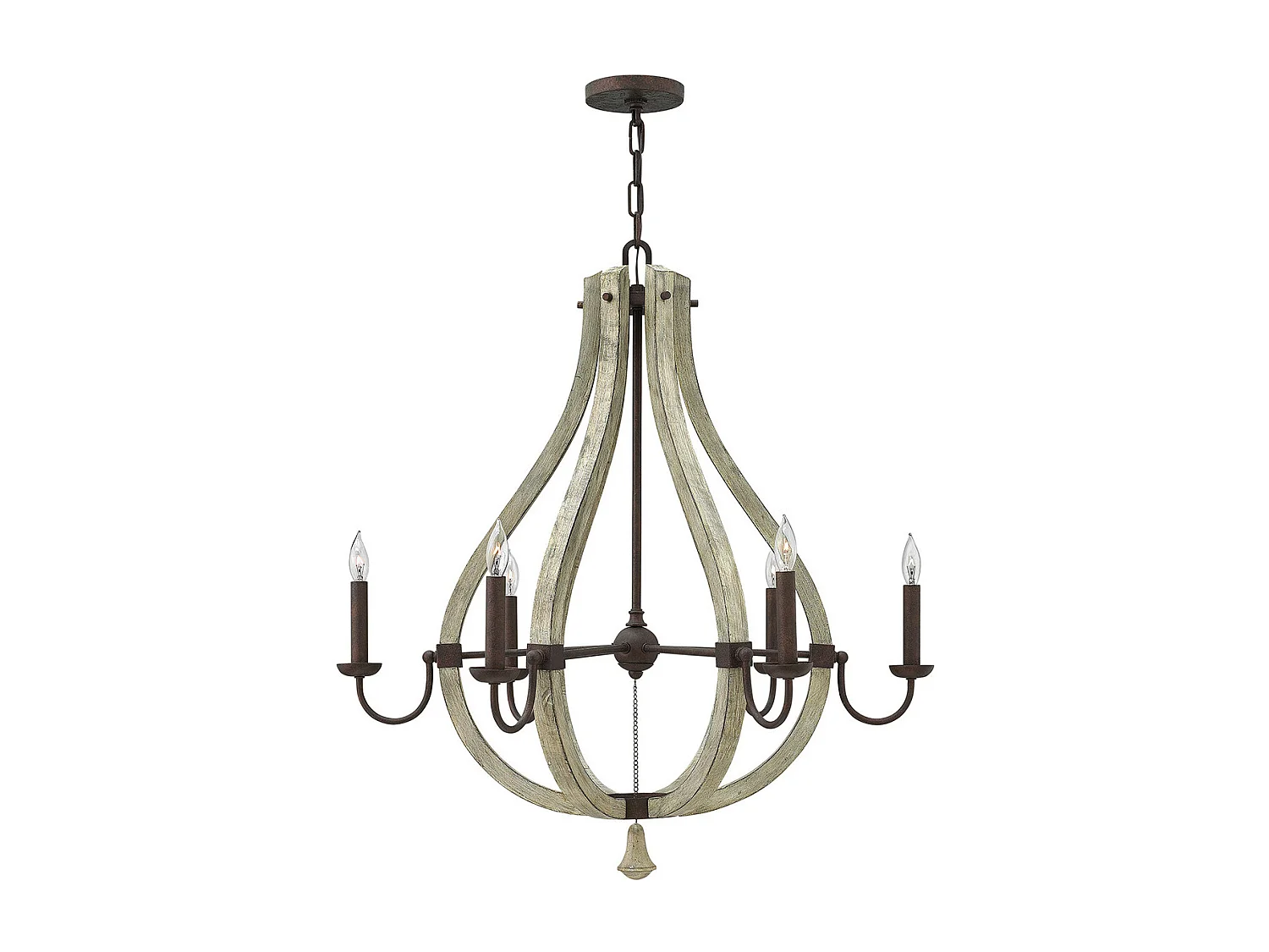 Elstead Middlefield - Lampadario a 6 luci in ferro con finitura ruggine, attacco E14