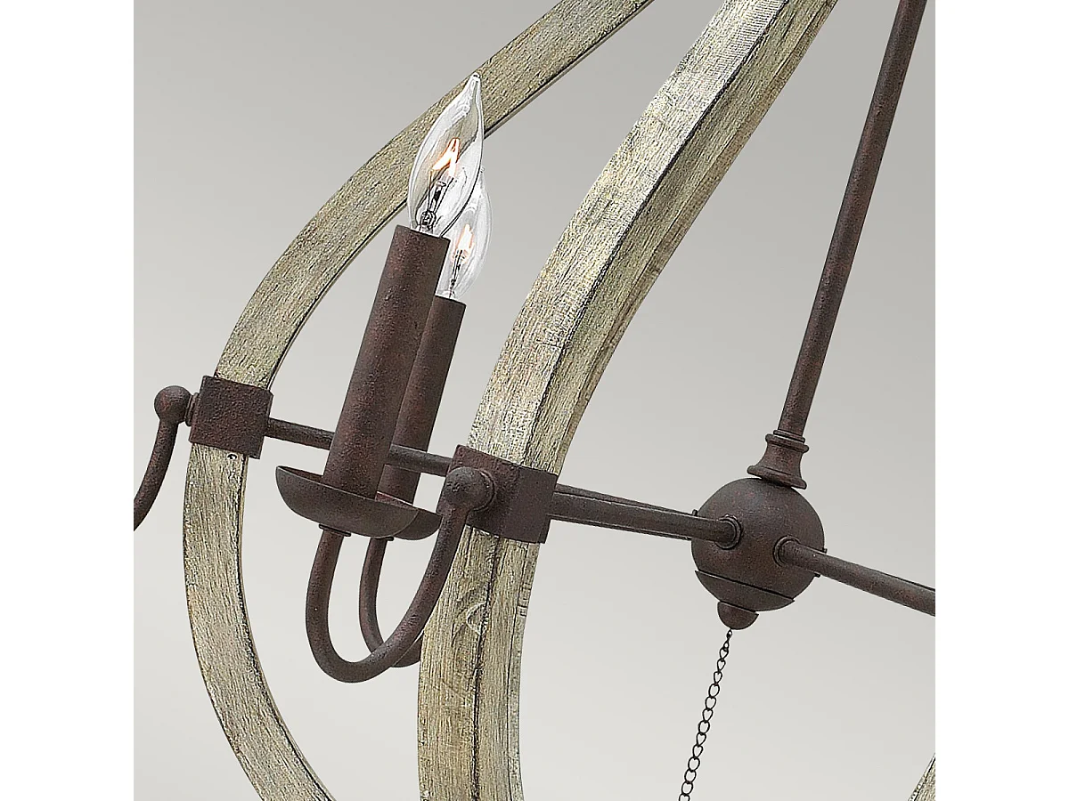 Elstead Middlefield - Lampadario a 6 luci in ferro con finitura ruggine, attacco E14