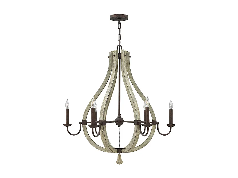 Elstead Middlefield - Lampadario a 6 luci in ferro con finitura ruggine, attacco E14