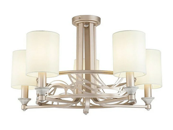 Vittoria Lampadario Crema con Oro, 5 Luci, E14