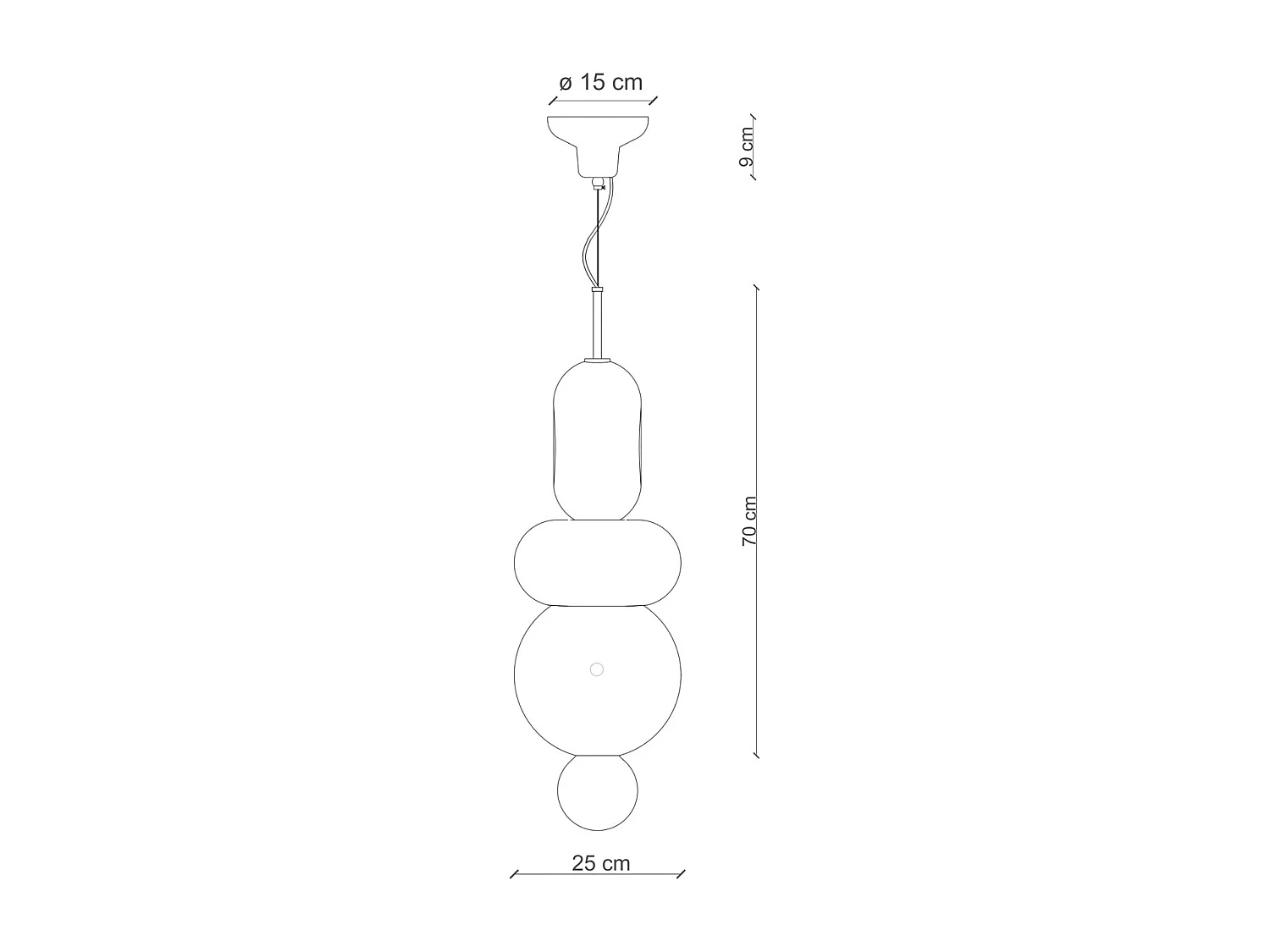 Sospensione Vintage Decò Bumbum 3 Elementi Ceramica Gialla E Arancio 1 Luce E27