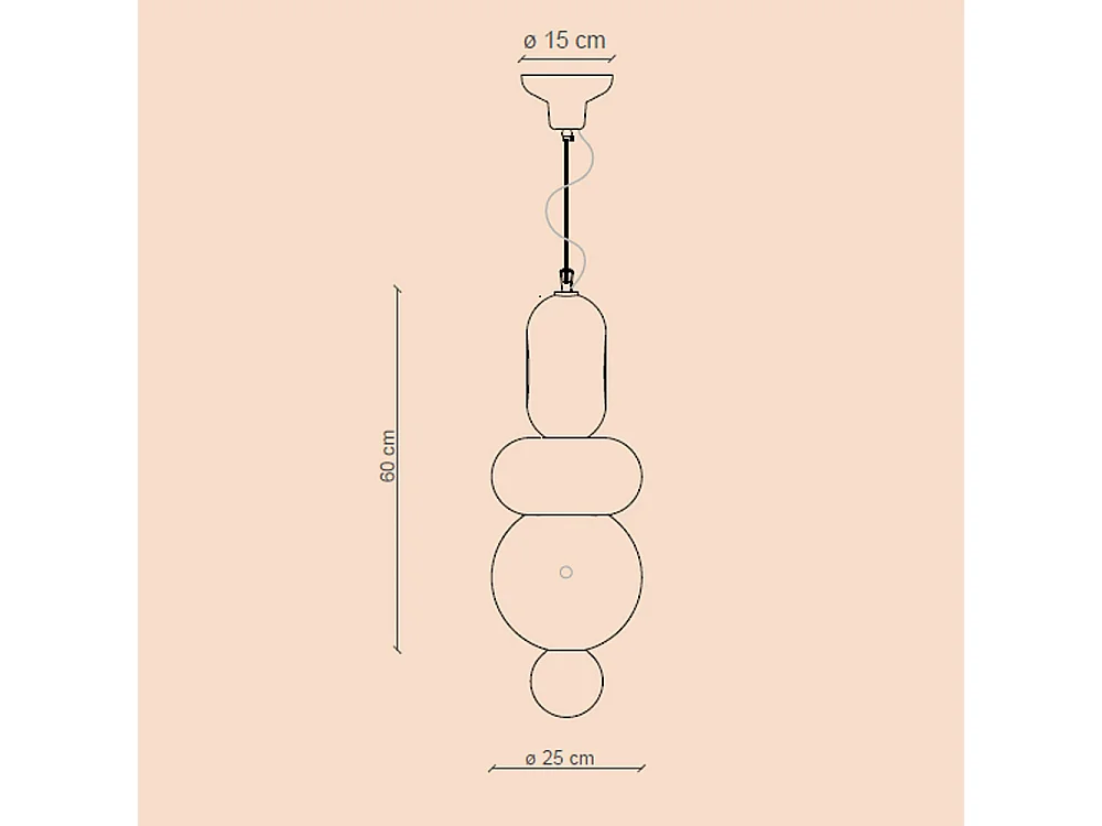 Sospensione Vintage Decò Bumbum 3 Elementi Ceramica Gialla E Arancio 1 Luce E27
