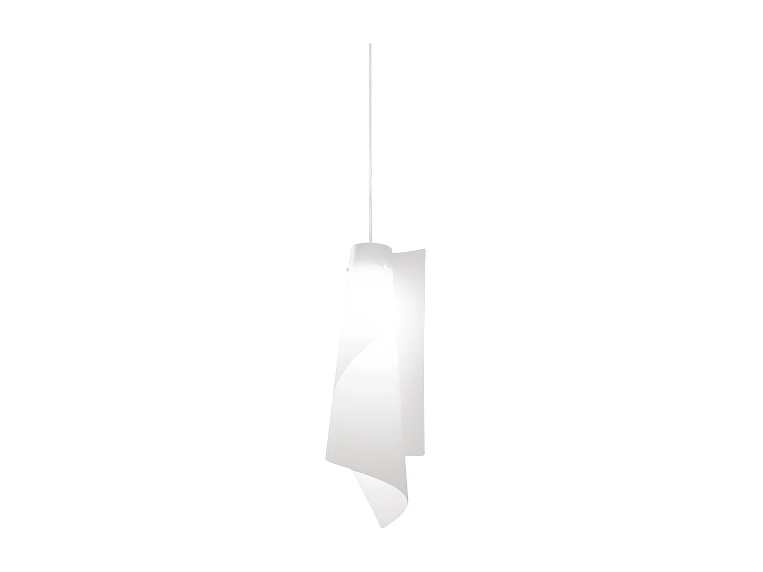 Sospensione Moderna Vela Polilux ® Bianco E Metallo Cromo 1 Luce E27 H68Cm