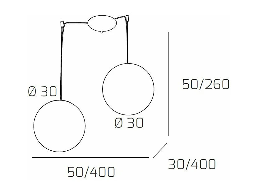 Sospensione Contemp Glitter Metallo Cromo Vetro Soffiato Trasp 2 Luci E27 30Cm