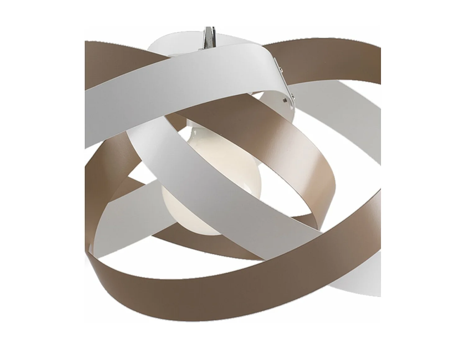 Vertigo Suspension en fer laqué blanc et gris tourterelle avec câble en acier orientable 1 lumière 125 d.54 BL156-1-BT