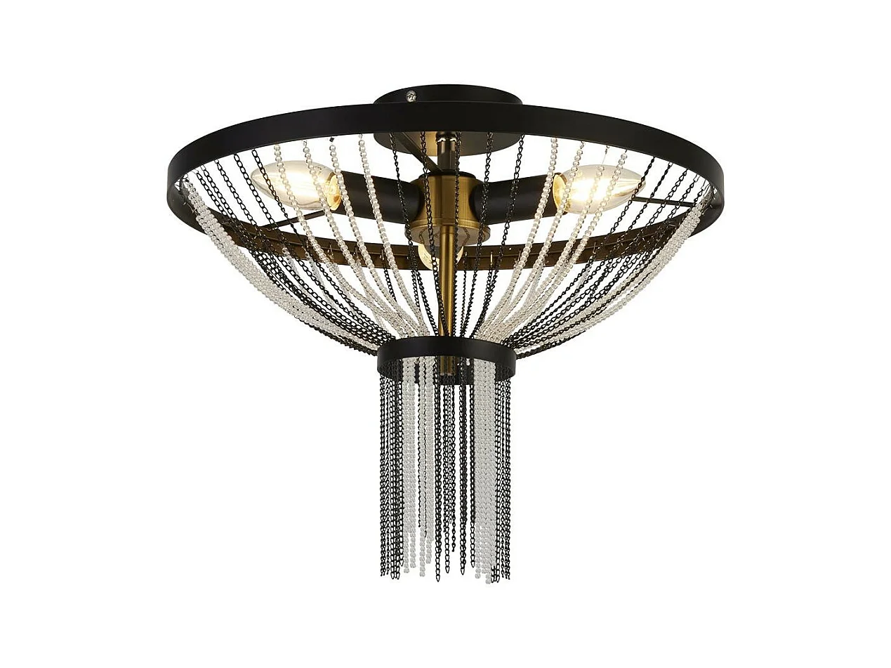 Searchlight Baguette3 ljus taklampa, svart, satin mässing