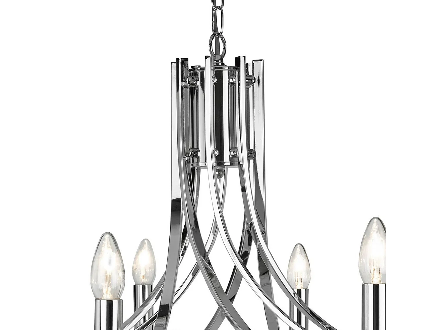 Searchlight Ascona - Lampadario a 8 luci con finitura cromata, attacco E14