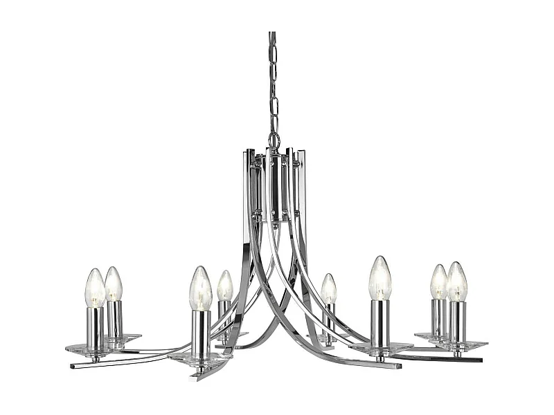 Searchlicht Ascona - 8 licht Kronleuchter Chrome Finish, E14