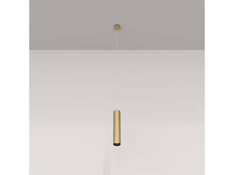 Maytoni Focus Schlanke Pendel-Deckenleuchte Mattgold GU10