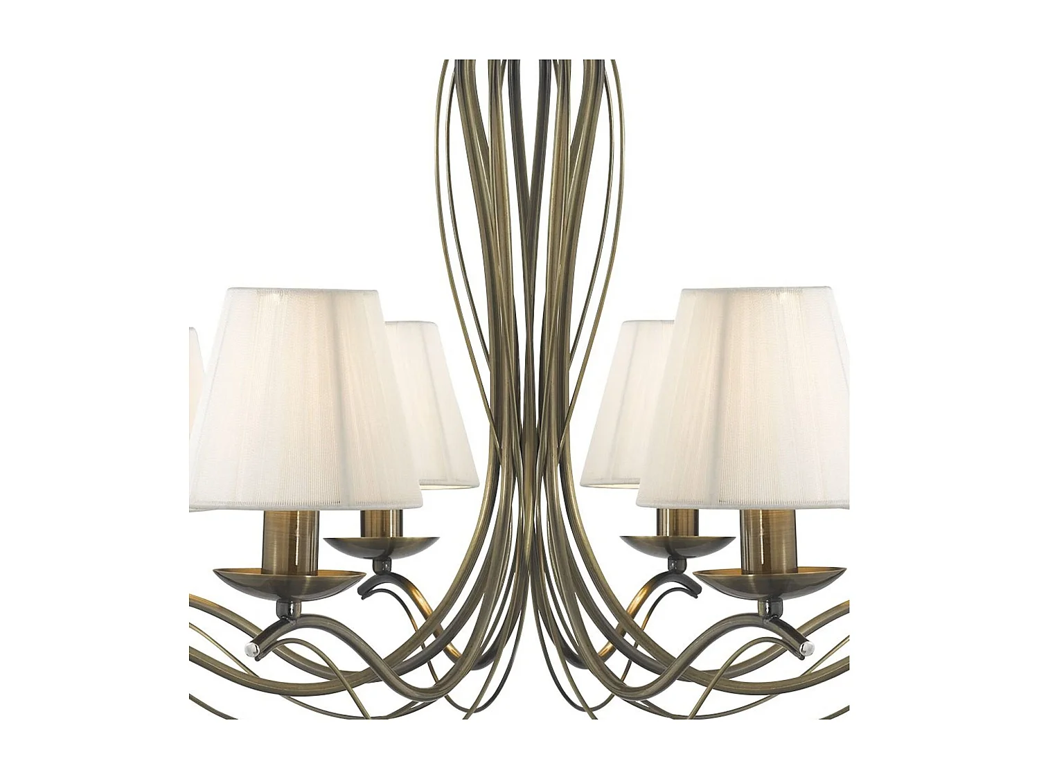 Searchlight Andretti 8 ljus multiarm ljuskrona antik mssingsfinish, E14