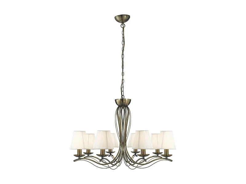 Searchlight Andretti 8 ljus multiarm ljuskrona antik mssingsfinish, E14