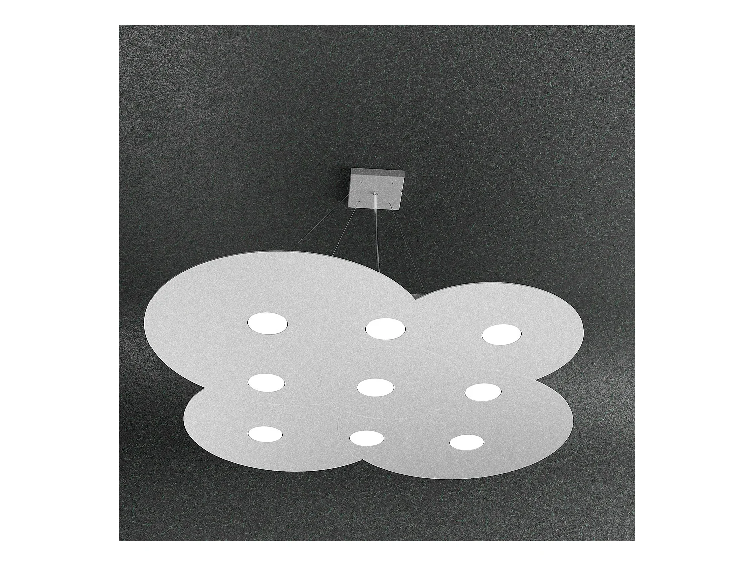 Sospensione Moderna Cloud Metallo Grigio 9 Luci Gx53