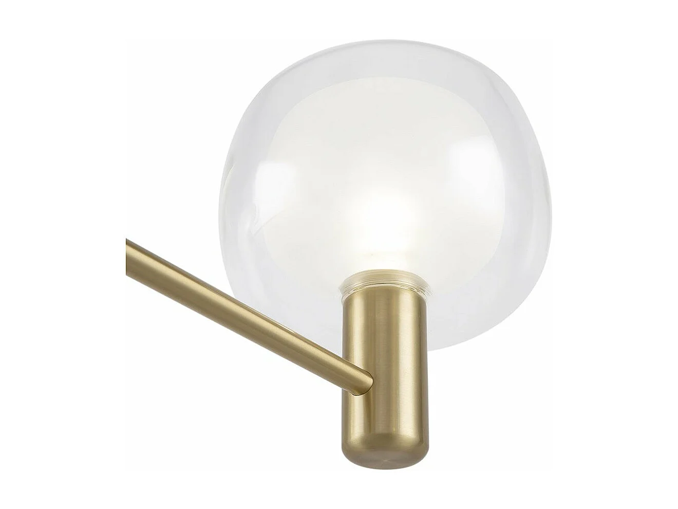 Lampadario Contemporaneo Vision Alluminio Oro 6 Luci Diffusori In Vetro Trasp