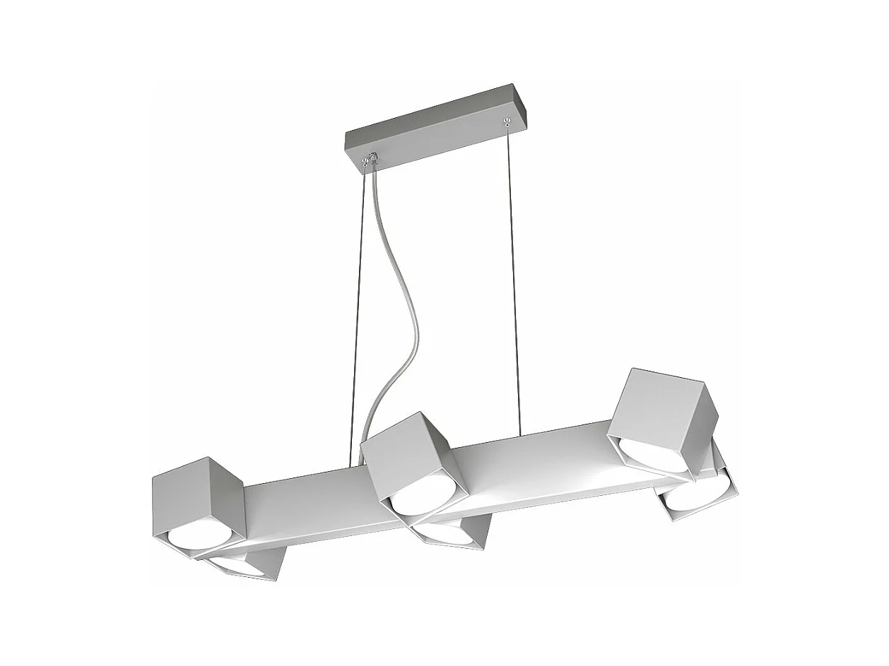 Sospensione Moderna Rotation Metallo Grigio 6 Luci Gx53