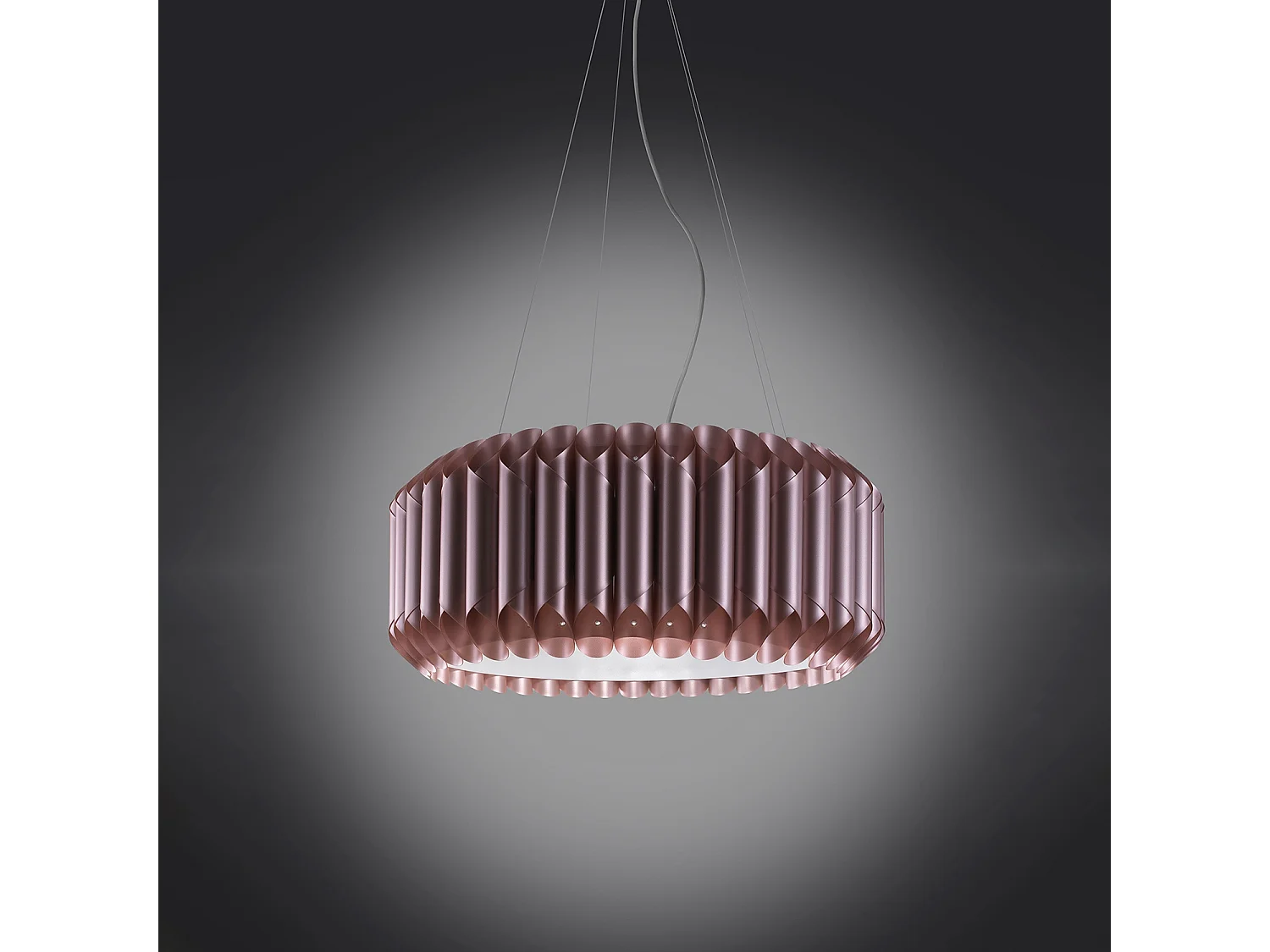 Sospensione Moderna Louise Polilux ® Pink Metal E Metallo Cromo 1 Luce E27 D60Cm