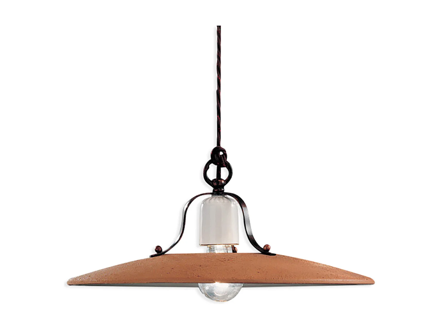 Lampadario Classico Bologna Metallo E Ceramica Nero Sfumato Rame 40Cm 1 Luce E27