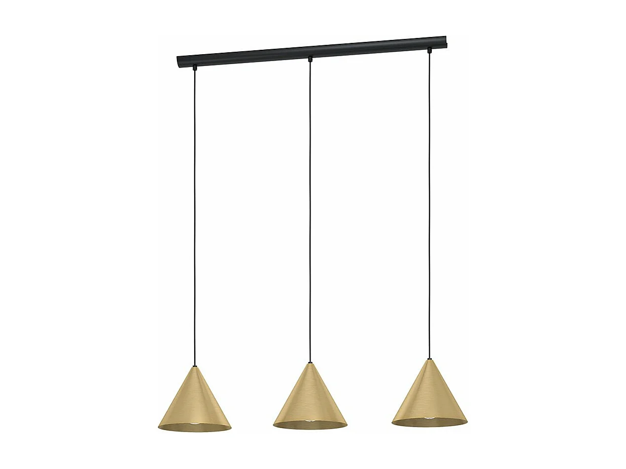 Lampadario Contemporaneo Narices 3 Luci Acciaio Nero