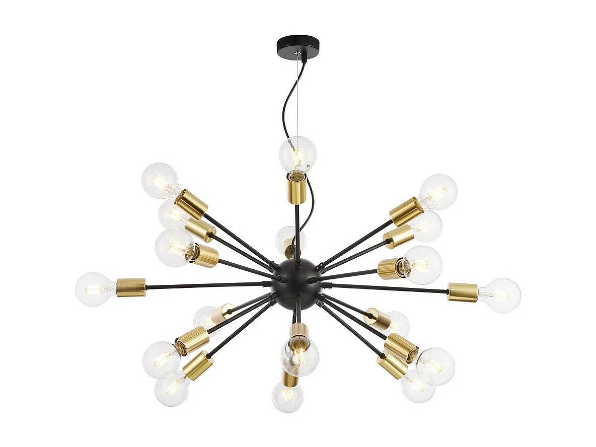 Jackson Lampada a Sospensione da Soffitto Nera, 18 Luci, E27