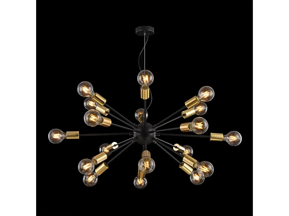 Jackson Lampada a Sospensione da Soffitto Nera, 18 Luci, E27