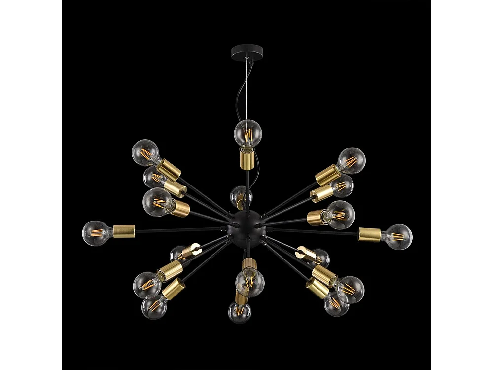 Jackson Suspension de plafond noire, 18 lumières, E27