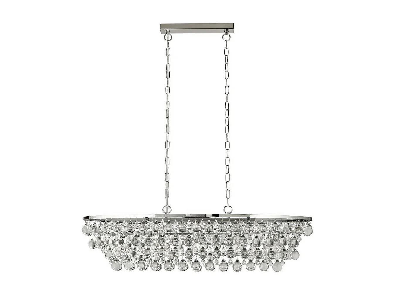 Searchlight MICHELLE 5 ljus krom oval takstngshnge med glaskulor