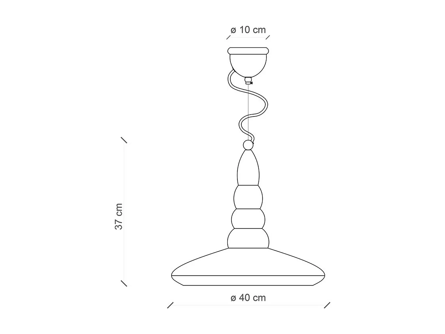 Lampadario Vintage Vague Vintage Ferro E Ceramica Rosso 1 Luce E27 40Cm