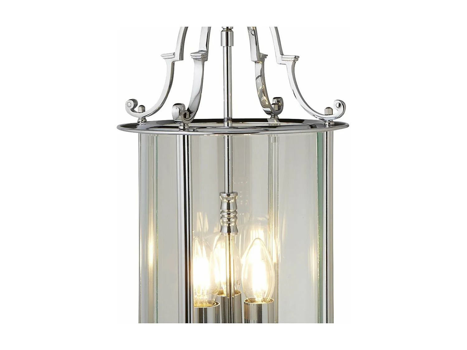 Searchlight Lanterns - Lanterna a Soffitto a 3 Luci Pendente Cromo, Vetro Trasparente, E14