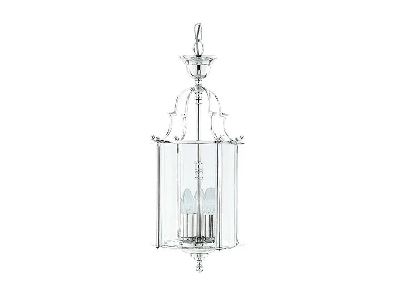 Searchlight Lanterns - Lanterna a Soffitto a 3 Luci Pendente Cromo, Vetro Trasparente, E14