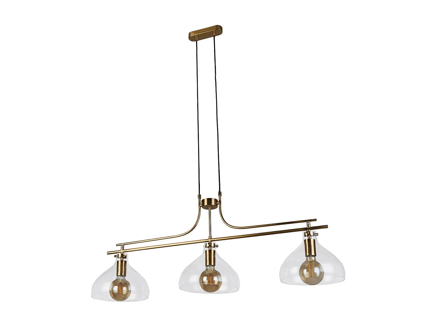 Searchlight Margarita Suspension barre à 3 lumières Laiton, Verre