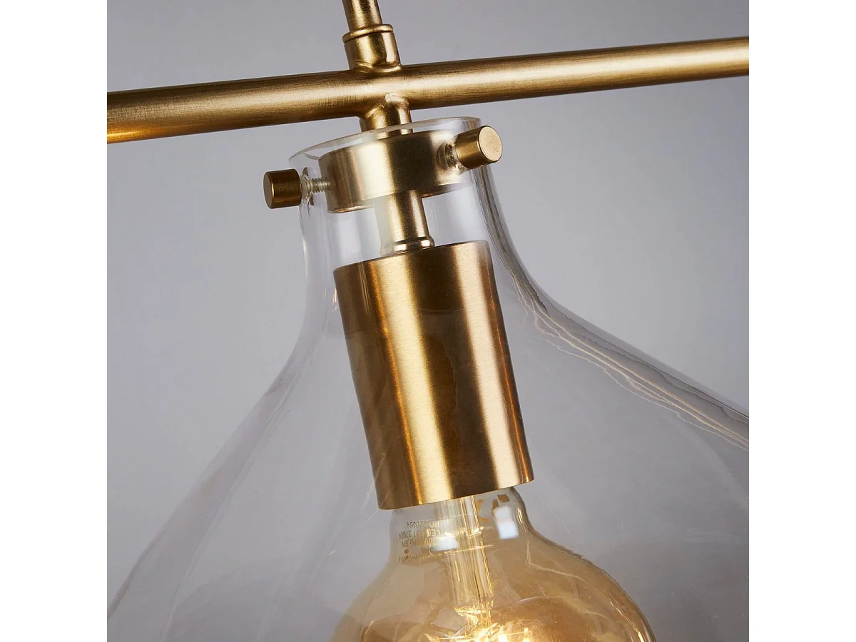 Searchlight Margarita Suspension barre à 3 lumières Laiton, Verre