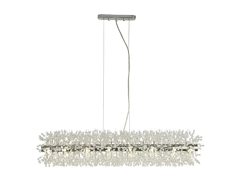 Searchlicht Sunburst 16 licht Bar Pendant Chrom, Glasperlen