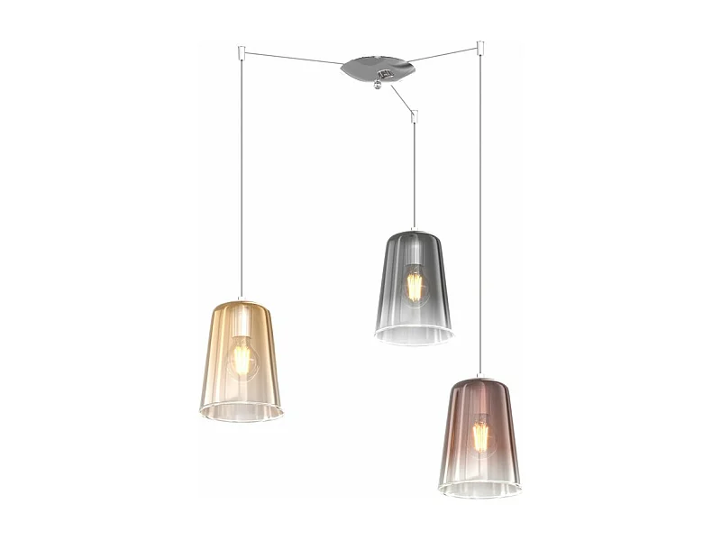 Sospensione Cromo Spostabile 3 Luci (1 Am+1 Ra+1 Cr)