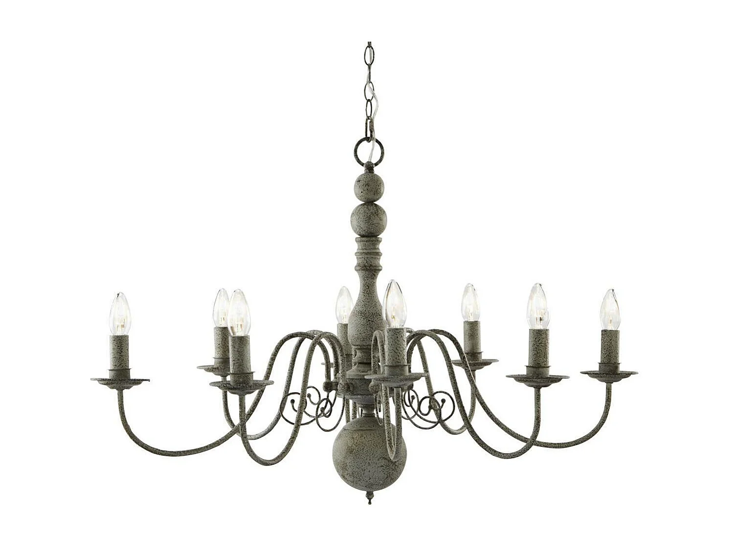 Searchlight Greythorne - Lampadario a 8 luci finitura grigia, attacco E14