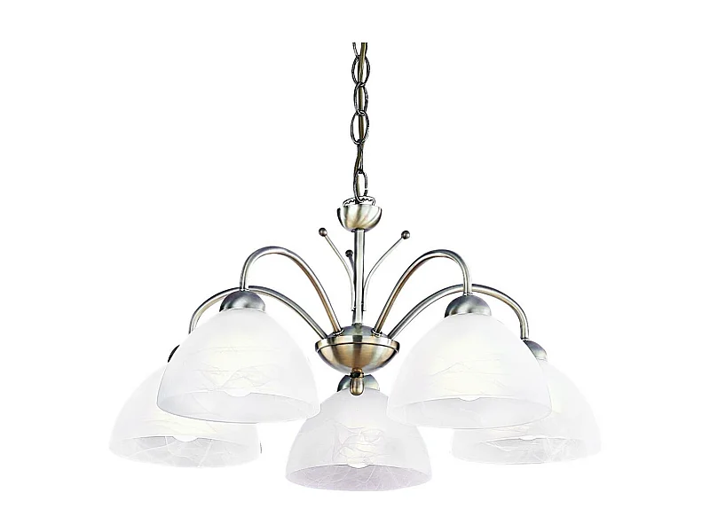 Searchlight Milanese 5 Ljus Multi Arm Takhnge Antik Mssing, Glas, E14