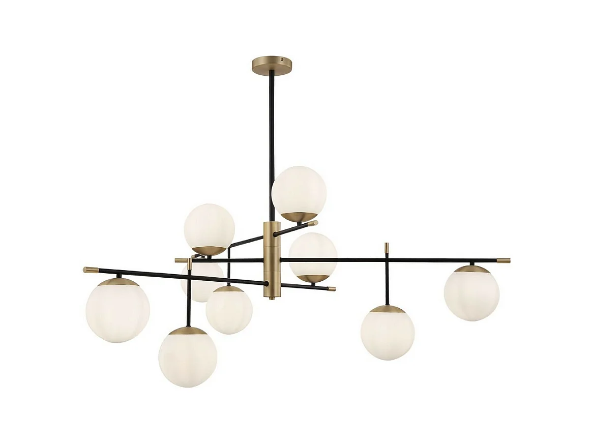 Nostalgia Plafonnier Globe doré mat, 9 lumières, E14