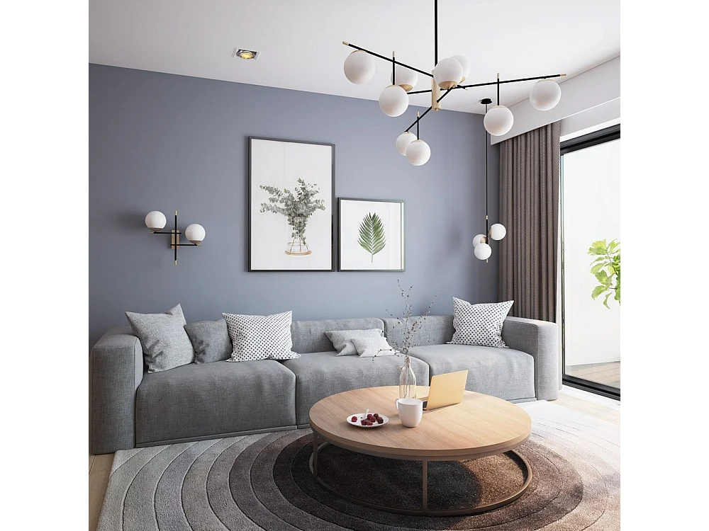 Nostalgia Lampada a Sospensione Globe da Soffitto Oro Opaco, 9 Luci, E14